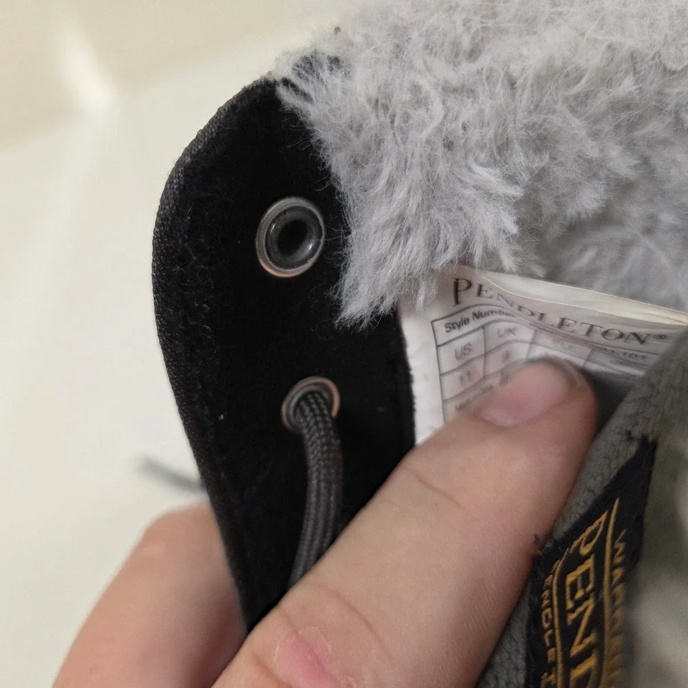 Pendleton Torngat Womens 11 Black Grey Geometric Faux Fur‎ Lined Snow Duck Boots